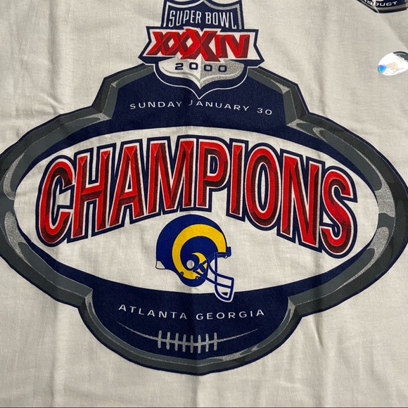 NEW Vintage 2000s NFL Super Bowl XXXIV St Louis Rams Champions Shirt Baggy LARGE - Picture 4 of 9
